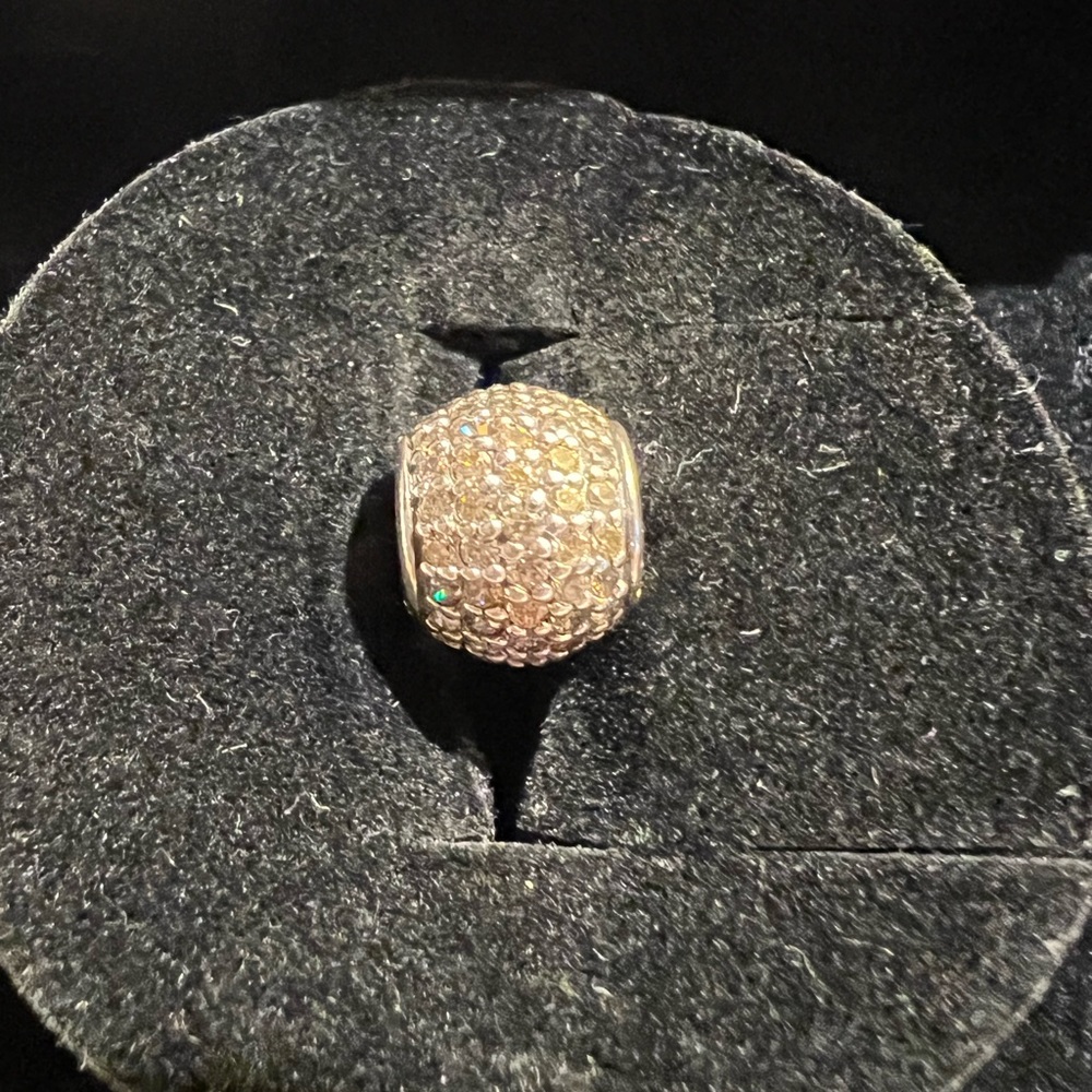 CZ Pandora pave gold charm